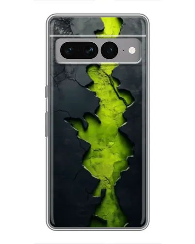 Чехол для Google Pixel 7 Pro с картинкой «Салатовый разлом скалы»