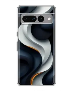 Чехол для Google Pixel 7 Pro с картинкой «Объемные черно-белые ленты»