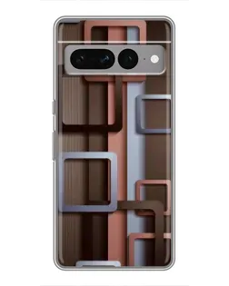 Чехол для Google Pixel 7 Pro с картинкой «Коричневые объемные квадраты»