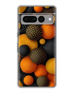 Чехол для Google Pixel 7 Pro с картинкой «Объемные оранжевые сферы»