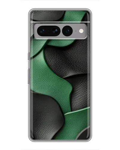 Чехол для Google Pixel 7 Pro с картинкой «Зеленые кожаные волны»