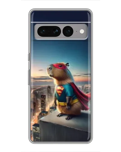 Чехол для Google Pixel 7 Pro с картинкой «Капи-мен супергерой»
