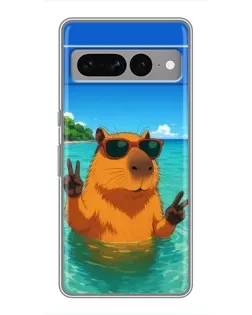 Чехол для Google Pixel 7 Pro с картинкой «Морская капибара»