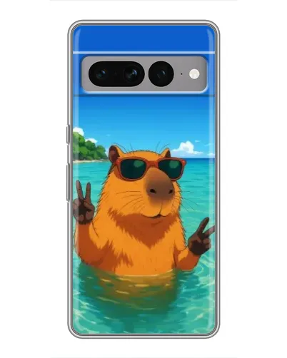 Чехол для Google Pixel 7 Pro с картинкой «Морская капибара»