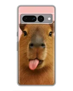 Чехол для Google Pixel 7 Pro с картинкой «Капибара с языком»