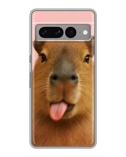 Чехол для Google Pixel 7 Pro с картинкой «Капибара с языком»