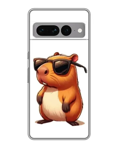 Чехол для Google Pixel 7 Pro с картинкой «Капибара в очках»
