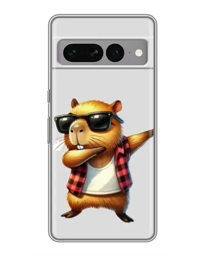 Чехол для Google Pixel 7 Pro с картинкой «Капибара рэпер даб»