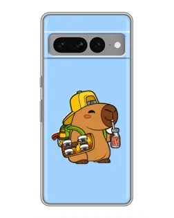 Чехол для Google Pixel 7 Pro с картинкой «Капибара на скейте»