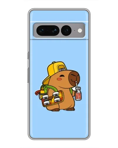 Чехол для Google Pixel 7 Pro с картинкой «Капибара на скейте»