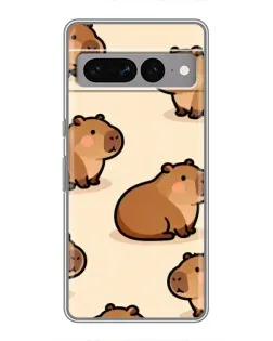 Чехол для Google Pixel 7 Pro с картинкой «Паттерн милых капибар»