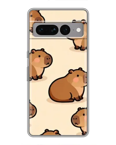 Чехол для Google Pixel 7 Pro с картинкой «Паттерн милых капибар»