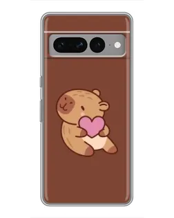Чехол для Google Pixel 7 Pro с картинкой «Капибара с сердцем»