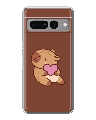 Чехол для Google Pixel 7 Pro с картинкой «Капибара с сердцем»