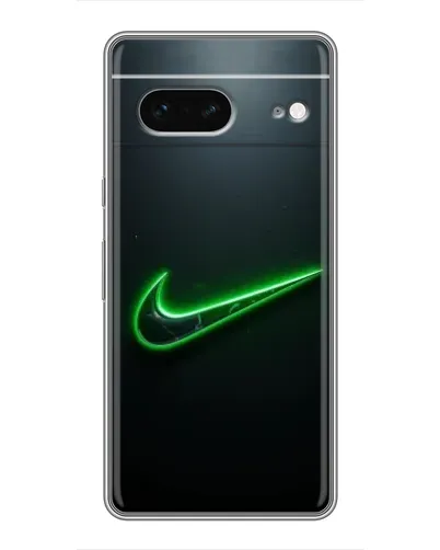 Чехол для Google Pixel 7 с картинкой «Неоновый контур Nike»