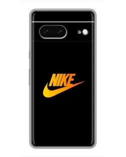 Чехол для Google Pixel 7 с картинкой «Золотой логотип Nike»