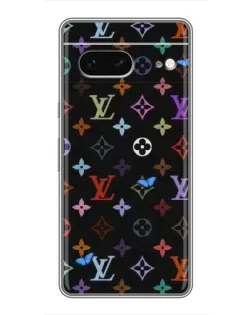 Чехол для Google Pixel 7 с картинкой «Цветная монограмма LV»