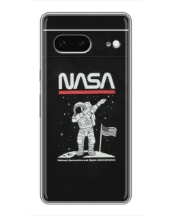Чохол для Google Pixel 7 з картинкою «NASA — крокуємо по Місяцю»