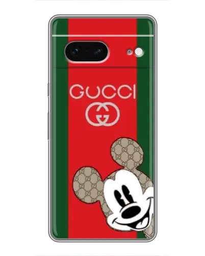 Чехол для Google Pixel 7 с картинкой «Gucci — полосы и Микки»