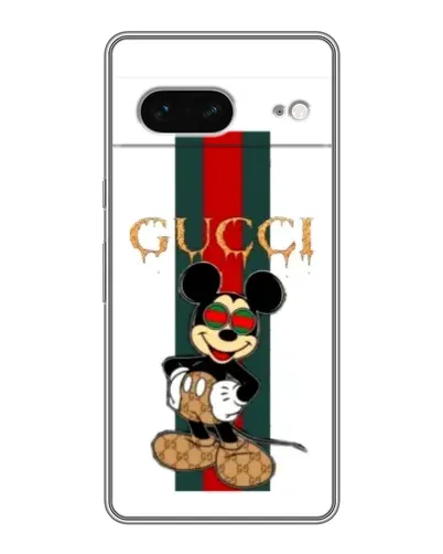 Чехол для Google Pixel 7 с картинкой «Микки Маус Gucci — полосы»