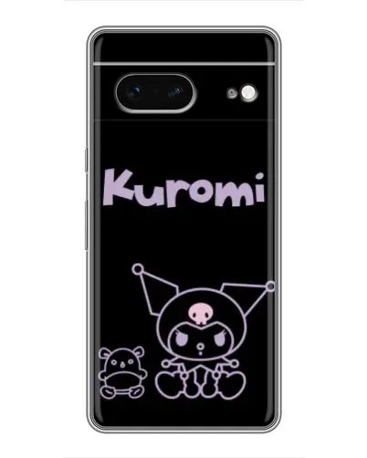 Чехол для Google Pixel 7 с картинкой «Kuromi — черный минимализм»