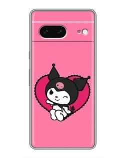 Чехол для Google Pixel 7 с картинкой «Kuromi — любовь в сердце»