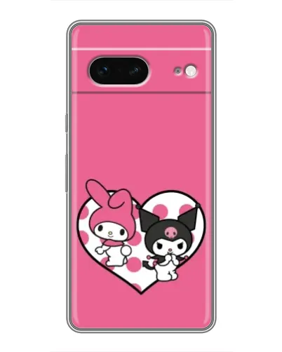 Чехол для Google Pixel 7 с картинкой «Kuromi и My Melody»