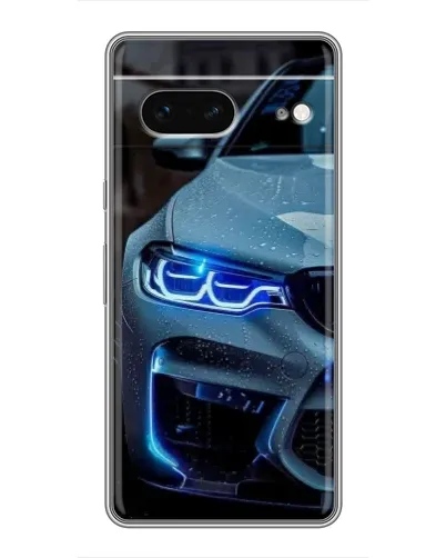 Чехол для Google Pixel 7 с картинкой «Взгляд BMW с синими фарами»