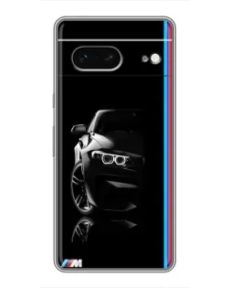Чехол для Google Pixel 7 с картинкой «Силуэт BMW в темноте»