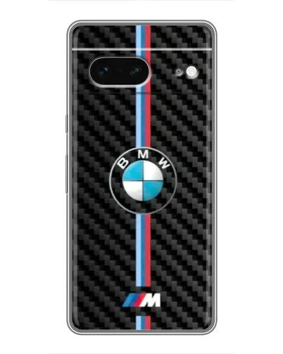 Чехол для Google Pixel 7 с картинкой «Эмблема BMW и карбон»