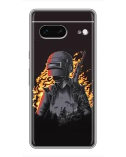 Чохол для Google Pixel 7 з картинкою «PUBG — вогняний силует»