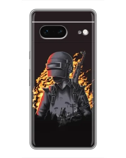 Чохол для Google Pixel 7 з картинкою «PUBG — вогняний силует»