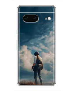 Чохол для Google Pixel 7 з картинкою «Герой PUBG на скелі»