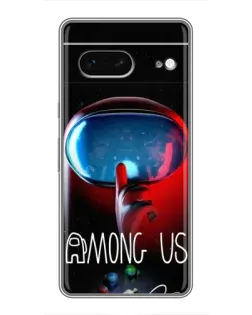 Чохол для Google Pixel 7 з картинкою «Червоний імпостер — макро»