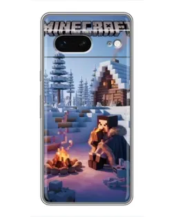 Чохол для Google Pixel 7 з картинкою «Зимовий Minecraft»