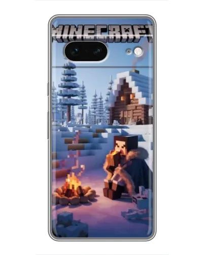 Чохол для Google Pixel 7 з картинкою «Зимовий Minecraft»