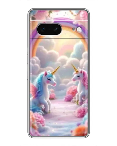 Чохол для Google Pixel 7 з картинкою «Веселка і єдинороги»