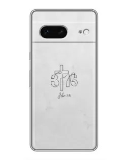 Чехол для Google Pixel 7 с картинкой «Иоанна 3:16 Крест»