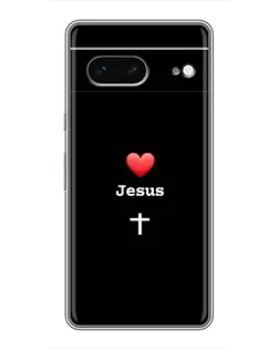 Чехол для Google Pixel 7 с картинкой «Сердце - Jesus»