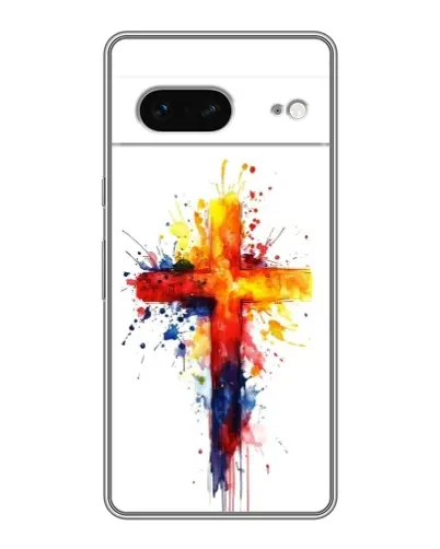 Чехол для Google Pixel 7 с картинкой «Акварельный крест»