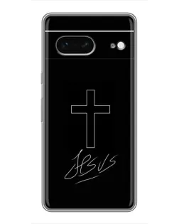 Чехол для Google Pixel 7 с картинкой «Графический крест Jesus»