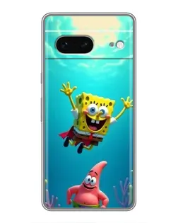 Чехол для Google Pixel 7 с картинкой «Спанч Боб под водой»