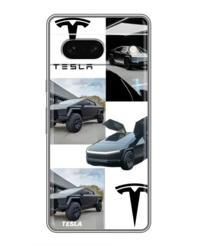 Чохол для Google Pixel 7 з картинкою «Колаж Cybertruck Tesla»