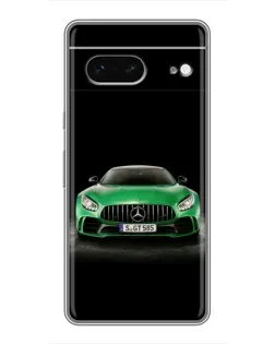 Чохол для Google Pixel 7 з картинкою «Mercedes — неоновий лого»