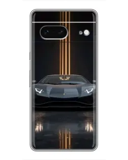 Чехол для Google Pixel 7 с картинкой «Lamborghini золотые линии»