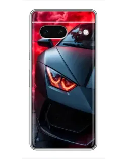 Чехол для Google Pixel 7 с картинкой «Lamborghini красное сияние»