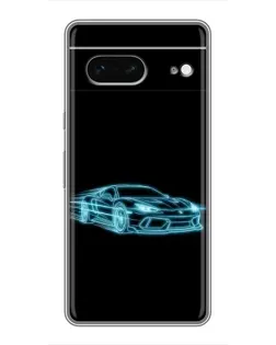 Чохол для Google Pixel 7 з картинкою «Неоновий контур Lamborghini»
