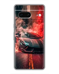 Чохол для Google Pixel 7 з картинкою «Lamborghini червоний дим»