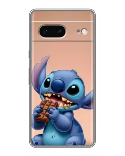 Чехол для Google Pixel 7 с картинкой «Стич ест шоколад»