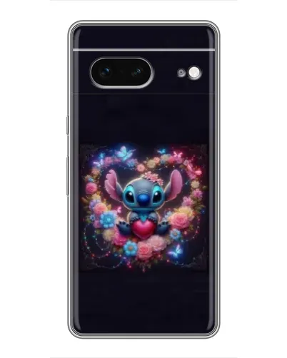 Чехол для Google Pixel 7 с картинкой «Stitch в цветах»